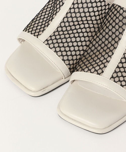 PAGEBOY（ページボーイ）の「スクエアメッシュサンダル（サンダル・レディース・ブラック/オフホワイト・M/L）」の10枚目の写真