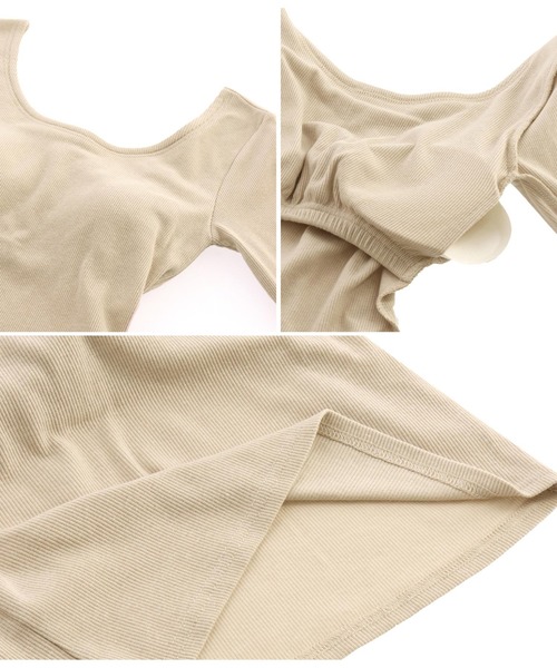 ANAP(アナップ)の「【パット付き】リブロングスリーブトップス(Tシャツ/カットソー・レディース・ホワイト/ブラック/ライトベージュ・FREE)」の7枚目の写真