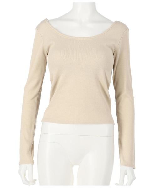 ANAP(アナップ)の「【パット付き】リブロングスリーブトップス(Tシャツ/カットソー・レディース・ホワイト/ブラック/ライトベージュ・FREE)」の9枚目の写真