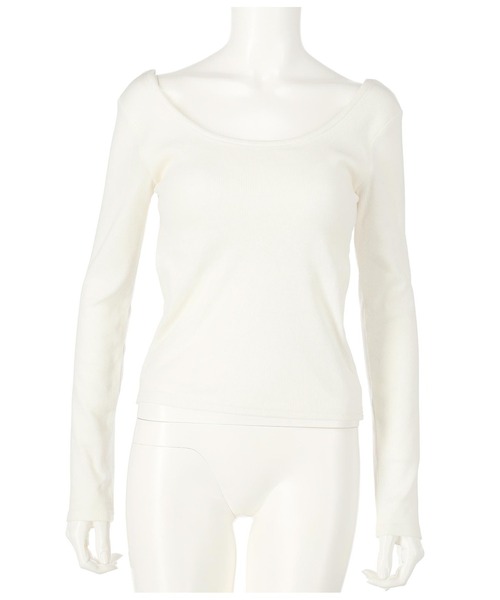 ANAP(アナップ)の「【パット付き】リブロングスリーブトップス(Tシャツ/カットソー・レディース・ホワイト/ブラック/ライトベージュ・FREE)」の15枚目の写真