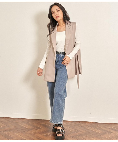 ANAP(アナップ)の「【パット付き】リブロングスリーブトップス(Tシャツ/カットソー・レディース・ホワイト/ブラック/ライトベージュ・FREE)」の8枚目の写真