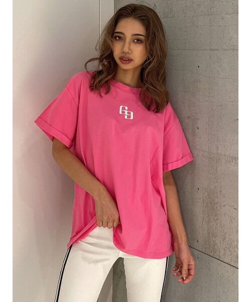 GYDA（ジェイダ）の「APPETIZINGダメージBIG Tシャツ（Tシャツ/カットソー・レディース・ピンク/チャコールグレー/オフホワイト・FREE）」の5枚目の写真