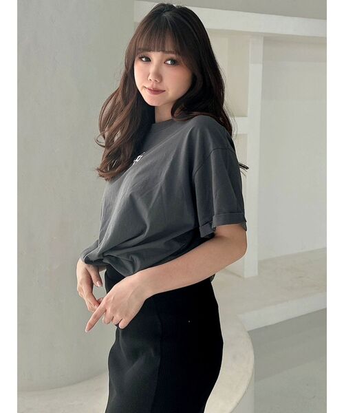 GYDA（ジェイダ）の「APPETIZINGダメージBIG Tシャツ（Tシャツ/カットソー・レディース・ピンク/チャコールグレー/オフホワイト・FREE）」の11枚目の写真