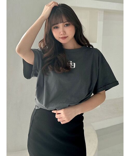 GYDA（ジェイダ）の「APPETIZINGダメージBIG Tシャツ（Tシャツ/カットソー・レディース・ピンク/チャコールグレー/オフホワイト・FREE）」の12枚目の写真