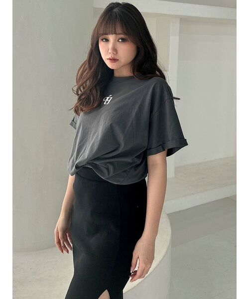 GYDA（ジェイダ）の「APPETIZINGダメージBIG Tシャツ（Tシャツ/カットソー・レディース・ピンク/チャコールグレー/オフホワイト・FREE）」の13枚目の写真