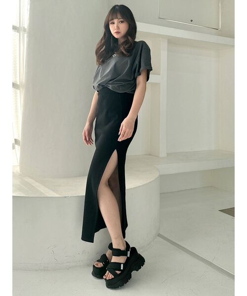 GYDA（ジェイダ）の「APPETIZINGダメージBIG Tシャツ（Tシャツ/カットソー・レディース・ピンク/チャコールグレー/オフホワイト・FREE）」の14枚目の写真