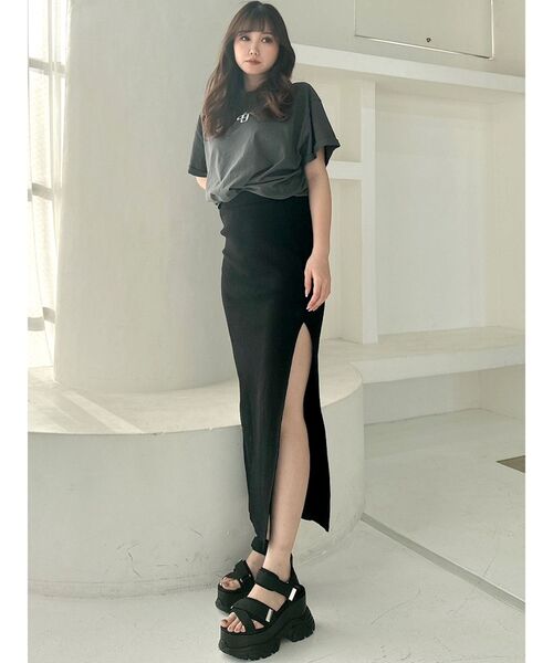 GYDA（ジェイダ）の「APPETIZINGダメージBIG Tシャツ（Tシャツ/カットソー・レディース・ピンク/チャコールグレー/オフホワイト・FREE）」の15枚目の写真