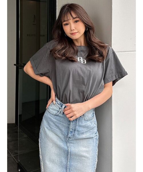 GYDA（ジェイダ）の「APPETIZINGダメージBIG Tシャツ（Tシャツ/カットソー・レディース・ピンク/チャコールグレー/オフホワイト・FREE）」の18枚目の写真