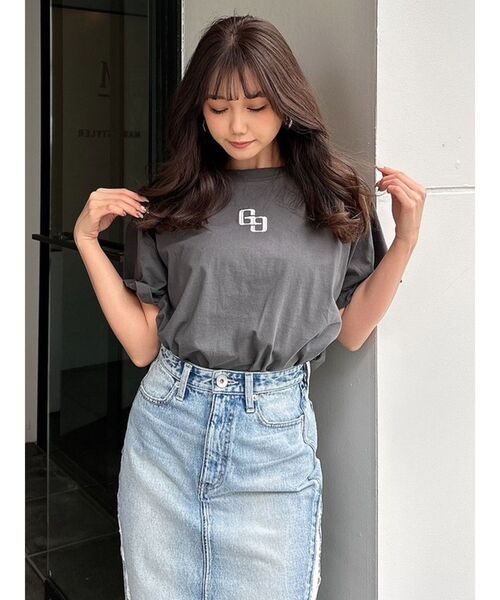 GYDA（ジェイダ）の「APPETIZINGダメージBIG Tシャツ（Tシャツ/カットソー・レディース・ピンク/チャコールグレー/オフホワイト・FREE）」の19枚目の写真