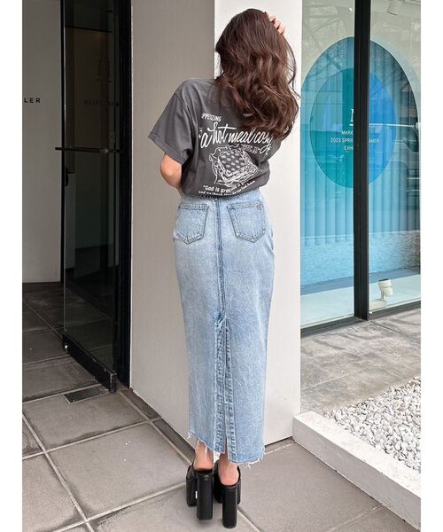 GYDA（ジェイダ）の「APPETIZINGダメージBIG Tシャツ（Tシャツ/カットソー・レディース・ピンク/チャコールグレー/オフホワイト・FREE）」の22枚目の写真