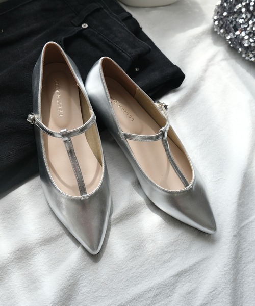 AmiAmi（アミアミ）の「メリージェーンTストラップパンプス/ポインテッドトゥ（パンプス・レディース・グレイッシュベージュ/アイボリー/シルバー/ブラック/ブラック系その他/シルバー系その他/ブラック系その他2/ブロンズ/ベージュ・L/LL/M/S/3L）」の15枚目の写真