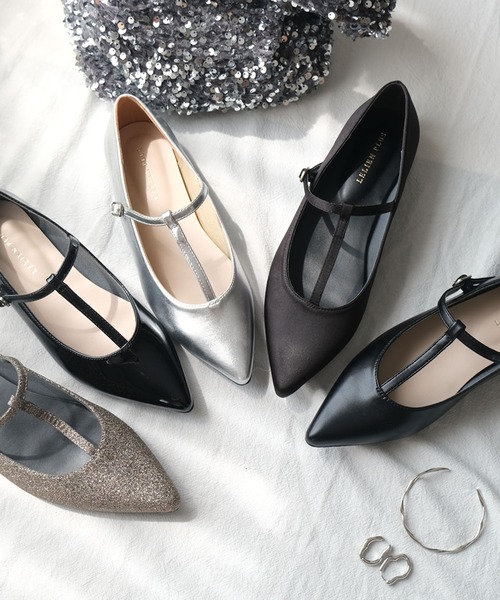 AmiAmi（アミアミ）の「メリージェーンTストラップパンプス/ポインテッドトゥ（パンプス・レディース・グレイッシュベージュ/アイボリー/シルバー/ブラック/ブラック系その他/シルバー系その他/ブラック系その他2/ブロンズ/ベージュ・L/LL/M/S/3L）」の13枚目の写真