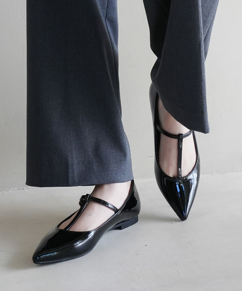 AmiAmi（アミアミ）の「メリージェーンTストラップパンプス/ポインテッドトゥ（パンプス・レディース・グレイッシュベージュ/アイボリー/シルバー/ブラック/ブラック系その他/シルバー系その他/ブラック系その他2/ブロンズ/ベージュ・L/LL/M/S/3L）」の10枚目の写真