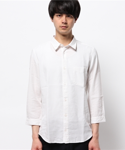 HARE(ハレ)の「フレンチリネンシャツ7分袖(HARE)(シャツ/ブラウス・メンズ・ライトグレー/ブルー/ネイビー/オフホワイト/グレー系その他・LARGE/SMALL/MEDIUM)」の8枚目の写真
