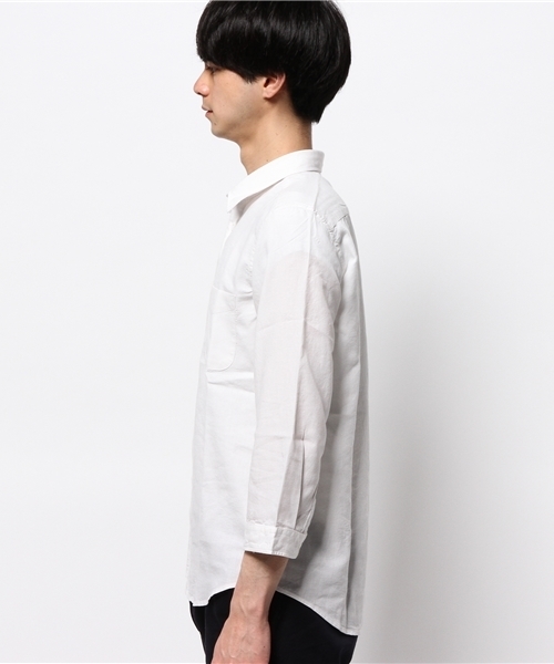 HARE(ハレ)の「フレンチリネンシャツ7分袖(HARE)(シャツ/ブラウス・メンズ・ライトグレー/ブルー/ネイビー/オフホワイト/グレー系その他・LARGE/SMALL/MEDIUM)」の9枚目の写真