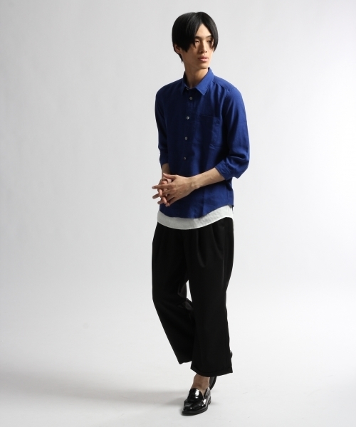 HARE(ハレ)の「フレンチリネンシャツ7分袖(HARE)(シャツ/ブラウス・メンズ・ライトグレー/ブルー/ネイビー/オフホワイト/グレー系その他・LARGE/SMALL/MEDIUM)」の21枚目の写真