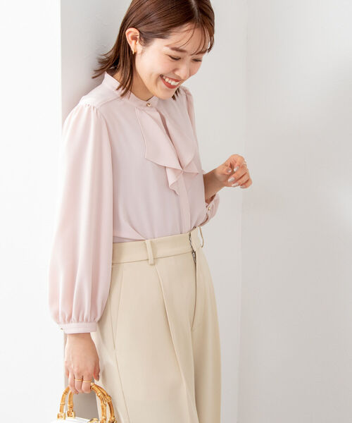 NOLLEY’S Sophi（ノーリーズソフィ）の「ジョーゼットラッフルブラウス（シャツ/ブラウス・レディース・ベビーピンク/オフホワイト/ホワイト系その他4・36/38）」の8枚目の写真