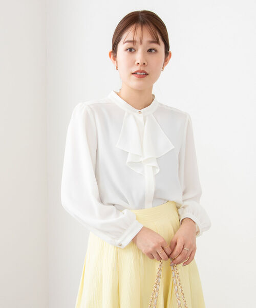 NOLLEY’S Sophi（ノーリーズソフィ）の「ジョーゼットラッフルブラウス（シャツ/ブラウス・レディース・ベビーピンク/オフホワイト/ホワイト系その他4・36/38）」の14枚目の写真