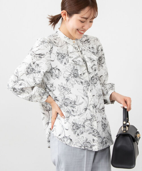 NOLLEY’S Sophi（ノーリーズソフィ）の「ジョーゼットラッフルブラウス（シャツ/ブラウス・レディース・ベビーピンク/オフホワイト/ホワイト系その他4・36/38）」の19枚目の写真