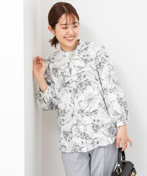 NOLLEY’S Sophi（ノーリーズソフィ）の「ジョーゼットラッフルブラウス（シャツ/ブラウス・レディース・ベビーピンク/オフホワイト/ホワイト系その他4・36/38）」の20枚目の写真