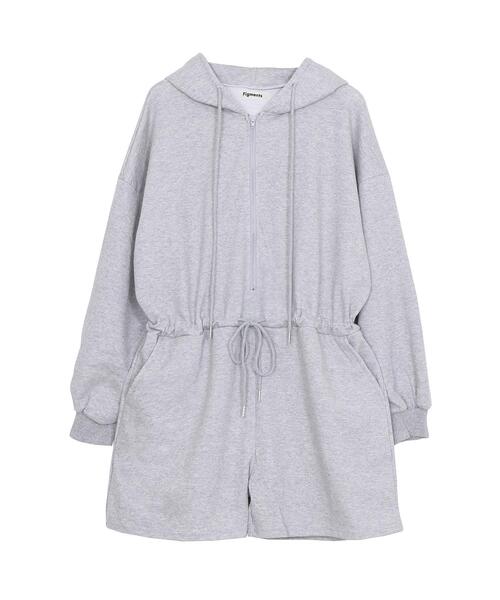 Figments（フィグメンツ）の「ショートロンパース（サロペット/オーバーオール・レディース・ブラック/グレー・FREE）」の21枚目の写真