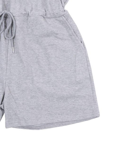 Figments（フィグメンツ）の「ショートロンパース（サロペット/オーバーオール・レディース・ブラック/グレー・FREE）」の3枚目の写真