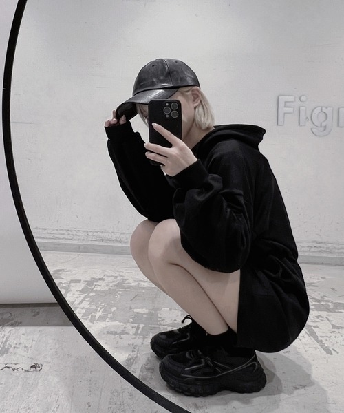 Figments（フィグメンツ）の「ショートロンパース（サロペット/オーバーオール・レディース・ブラック/グレー・FREE）」の9枚目の写真