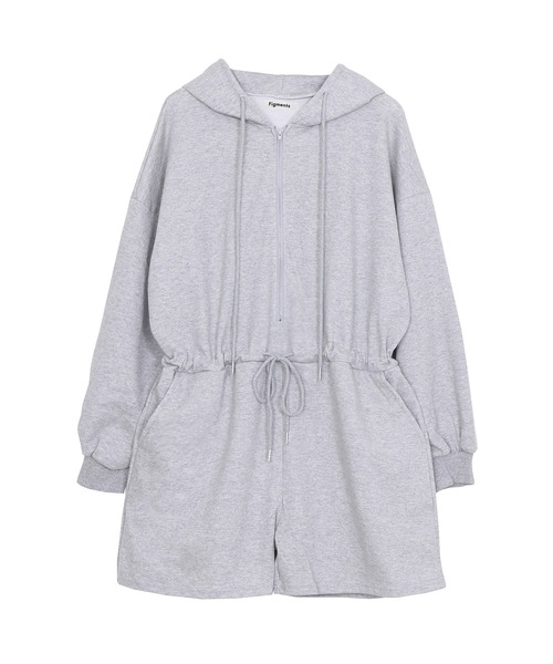 Figments（フィグメンツ）の「ショートロンパース（サロペット/オーバーオール・レディース・ブラック/グレー・FREE）」の15枚目の写真