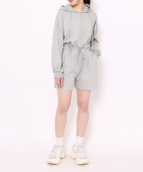 Figments（フィグメンツ）の「ショートロンパース（サロペット/オーバーオール・レディース・ブラック/グレー・FREE）」の13枚目の写真