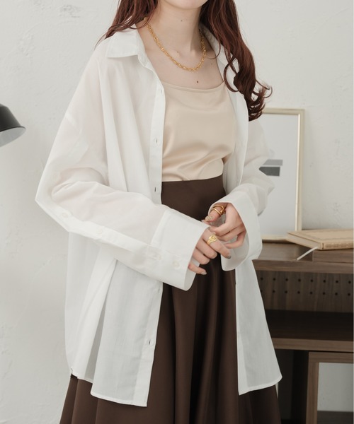 Ambre Ciel（アンブルシエル）の「袖スリットマルチウェイシャツ／【WEB/EC限定商品】（シャツ/ブラウス・レディース・ピンク/ブルー/オフホワイト/アイボリー・FREE）」の15枚目の写真