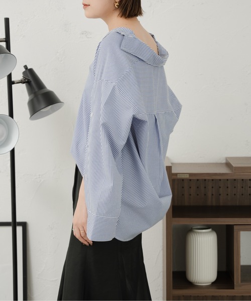 Ambre Ciel（アンブルシエル）の「袖スリットマルチウェイシャツ／【WEB/EC限定商品】（シャツ/ブラウス・レディース・ピンク/ブルー/オフホワイト/アイボリー・FREE）」の13枚目の写真