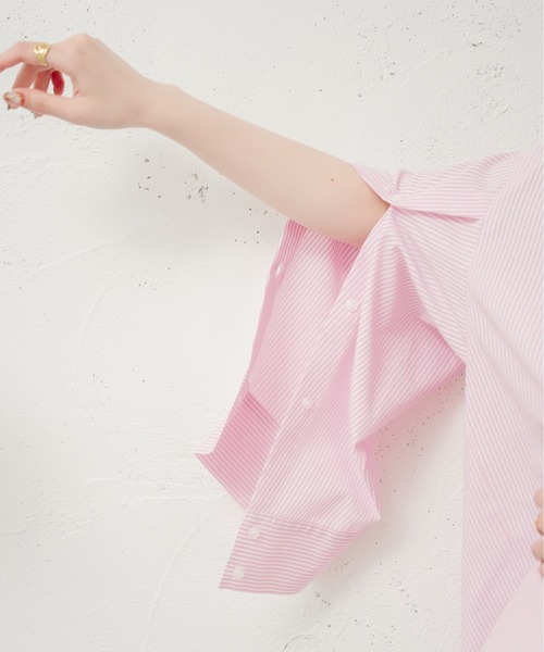 Ambre Ciel（アンブルシエル）の「袖スリットマルチウェイシャツ／【WEB/EC限定商品】（シャツ/ブラウス・レディース・ピンク/ブルー/オフホワイト/アイボリー・FREE）」の16枚目の写真