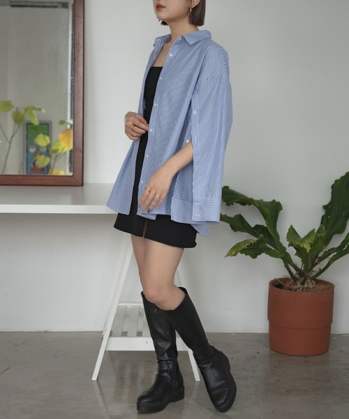 Ambre Ciel（アンブルシエル）の「袖スリットマルチウェイシャツ／【WEB/EC限定商品】（シャツ/ブラウス・レディース・ピンク/ブルー/オフホワイト/アイボリー・FREE）」の21枚目の写真