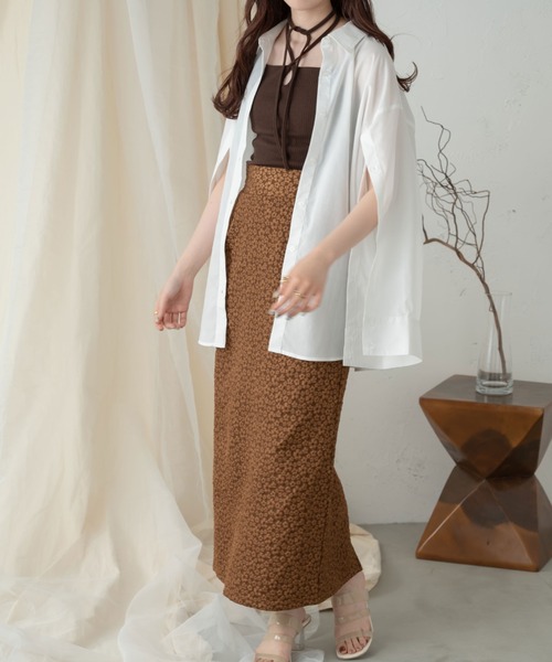 Ambre Ciel（アンブルシエル）の「袖スリットマルチウェイシャツ／【WEB/EC限定商品】（シャツ/ブラウス・レディース・ピンク/ブルー/オフホワイト/アイボリー・FREE）」の7枚目の写真