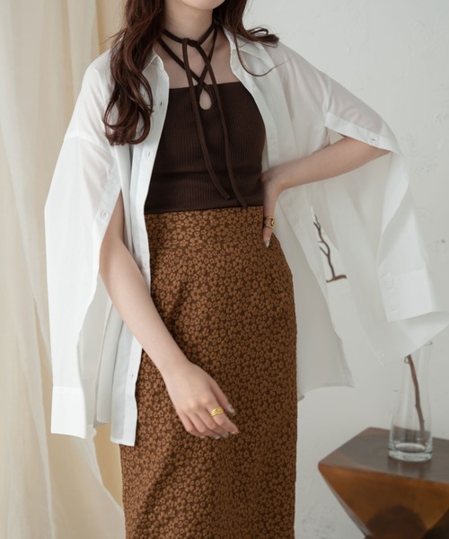 Ambre Ciel（アンブルシエル）の「袖スリットマルチウェイシャツ／【WEB/EC限定商品】（シャツ/ブラウス・レディース・ピンク/ブルー/オフホワイト/アイボリー・FREE）」の8枚目の写真