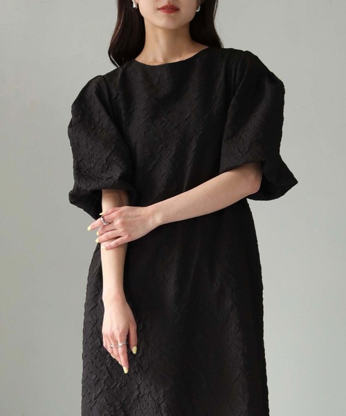 Lant Kalte（ラントカルテ）の「【Lant Kalte】ふくれジャガードワンピース（ワンピース・レディース・アイボリー/グレイッシュベージュ/ブラック・M）」の9枚目の写真