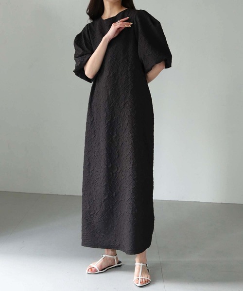 Lant Kalte（ラントカルテ）の「【Lant Kalte】ふくれジャガードワンピース（ワンピース・レディース・アイボリー/グレイッシュベージュ/ブラック・M）」の6枚目の写真