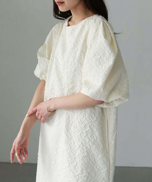 Lant Kalte（ラントカルテ）の「【Lant Kalte】ふくれジャガードワンピース（ワンピース・レディース・アイボリー/グレイッシュベージュ/ブラック・M）」の15枚目の写真