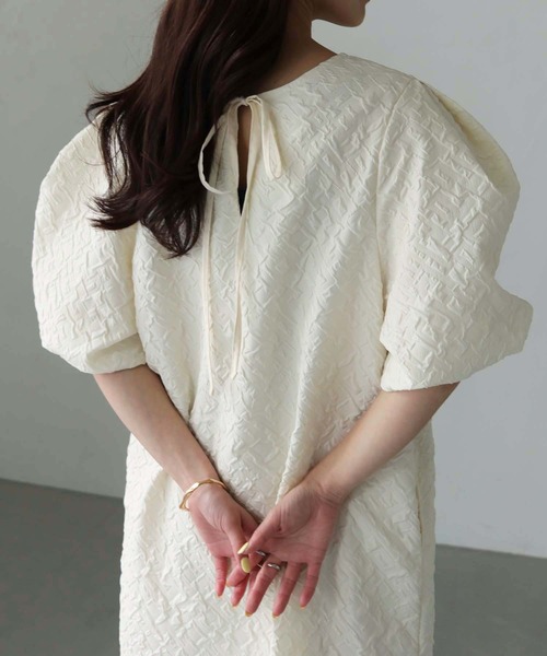 Lant Kalte（ラントカルテ）の「【Lant Kalte】ふくれジャガードワンピース（ワンピース・レディース・アイボリー/グレイッシュベージュ/ブラック・M）」の21枚目の写真