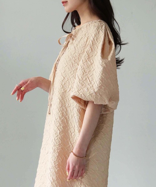 Lant Kalte（ラントカルテ）の「【Lant Kalte】ふくれジャガードワンピース（ワンピース・レディース・アイボリー/グレイッシュベージュ/ブラック・M）」の8枚目の写真