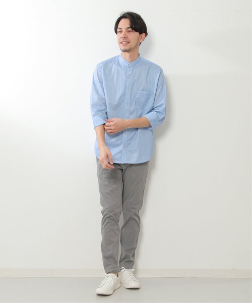 ikka(イッカ)の「7分袖イージーケアバンドカラーシャツ(シャツ/ブラウス・メンズ・ホワイト/ブルー・L/M/XL/S)」の15枚目の写真