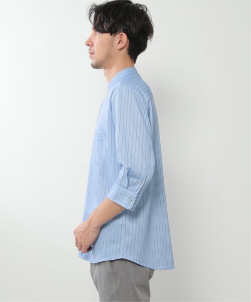 ikka(イッカ)の「7分袖イージーケアバンドカラーシャツ(シャツ/ブラウス・メンズ・ホワイト/ブルー・L/M/XL/S)」の19枚目の写真