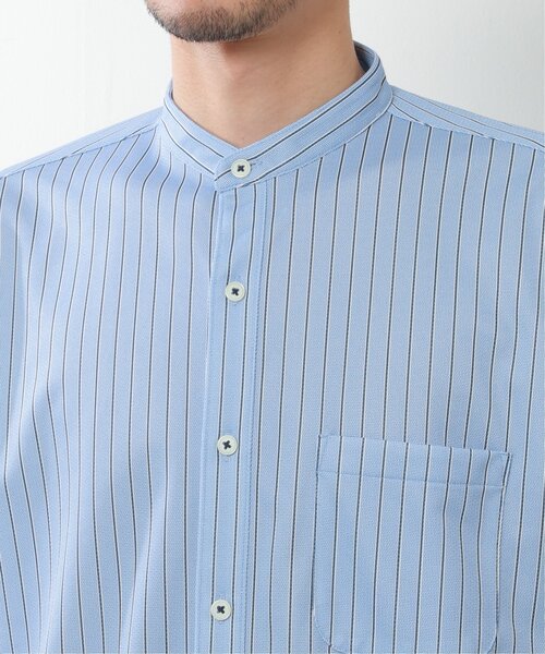 ikka(イッカ)の「7分袖イージーケアバンドカラーシャツ(シャツ/ブラウス・メンズ・ホワイト/ブルー・L/M/XL/S)」の8枚目の写真