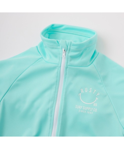 RUSTY（ラスティ）の「RUSTY/ラスティ 水着 水陸両用 吸汗速乾 UVカット ブランド ロゴ ワンポイント フルジップ 長袖 ラッシュガード（ラッシュガード・キッズ・ピンク/ホワイト/ブラック/イエロー/エメラルド・150cm/120cm/110cm/160cm/140cm/100cm/130cm）」の20枚目の写真