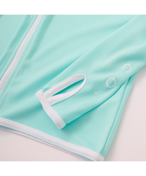 RUSTY（ラスティ）の「RUSTY/ラスティ 水着 水陸両用 吸汗速乾 UVカット ブランド ロゴ ワンポイント フルジップ 長袖 ラッシュガード（ラッシュガード・キッズ・ピンク/ホワイト/ブラック/イエロー/エメラルド・150cm/120cm/110cm/160cm/140cm/100cm/130cm）」の18枚目の写真