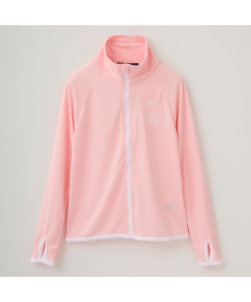 RUSTY（ラスティ）の「RUSTY/ラスティ 水着 水陸両用 吸汗速乾 UVカット ブランド ロゴ ワンポイント フルジップ 長袖 ラッシュガード（ラッシュガード・キッズ・ピンク/ホワイト/ブラック/イエロー/エメラルド・150cm/120cm/110cm/160cm/140cm/100cm/130cm）」の17枚目の写真