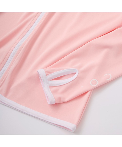 RUSTY（ラスティ）の「RUSTY/ラスティ 水着 水陸両用 吸汗速乾 UVカット ブランド ロゴ ワンポイント フルジップ 長袖 ラッシュガード（ラッシュガード・キッズ・ピンク/ホワイト/ブラック/イエロー/エメラルド・150cm/120cm/110cm/160cm/140cm/100cm/130cm）」の13枚目の写真