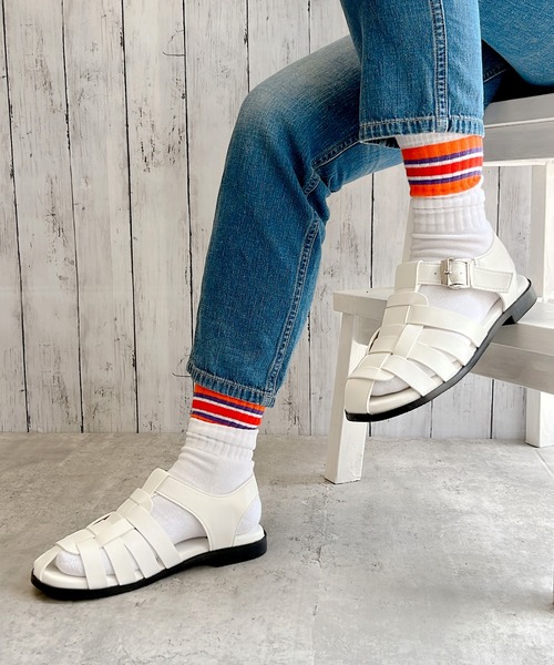 Noubel Voug Relax（ヌーベルヴォーグリラックス）の「メニーストラップグルカサンダル（サンダル・レディース・ブラック/ホワイト・M/LL/L/S）」の14枚目の写真