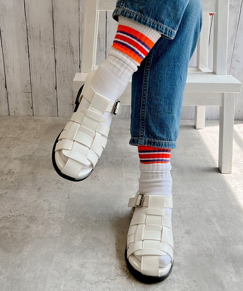 Noubel Voug Relax（ヌーベルヴォーグリラックス）の「メニーストラップグルカサンダル（サンダル・レディース・ブラック/ホワイト・M/LL/L/S）」の15枚目の写真