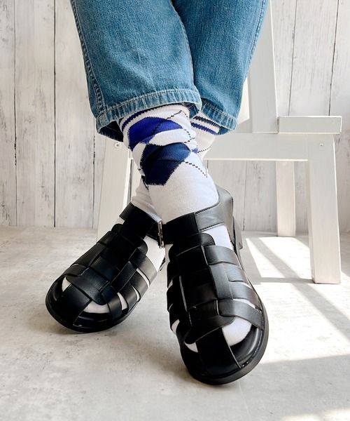 Noubel Voug Relax（ヌーベルヴォーグリラックス）の「メニーストラップグルカサンダル（サンダル・レディース・ブラック/ホワイト・M/LL/L/S）」の20枚目の写真